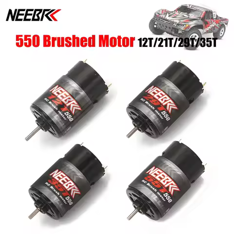 NEEBRC 550 Waterproof Brushed Motor 12T 21T 29T 35T 55T 2S for 1/10 RC Car Crawler Axial SCX10 TRX4 