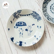 【日本製】美濃燒Nekomaruke野餐貓生日派對大盤子(24cm)【Made in Japan】Minoyaki Nekomaruke Cat Birthday Party Plate(24cm)–