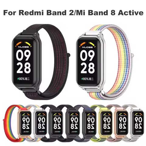 Mi Band 8 Active Strap for Xiaomi Smart Band 8/9 Active Bracelet Global Version Nylon Loop Watch Ban