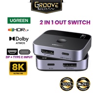 UGREEN 8K@60Hz DisplayPort & USB-C Switch 2 in 1 Out DP 1.4 VRR 3D Dolby HDR 10+ HDCP 2.3 Laptop PC 