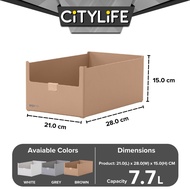 Citylife 1.2L to 9.7L Storage Box Organizsation Box Wardrobe Kitchen Living Room Storage Boxes Organizer H-7334-40 BROWN