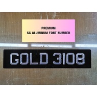 Singapore Premium Aluminium Font number plate SG pass font aluminium with 2.5mm plate available