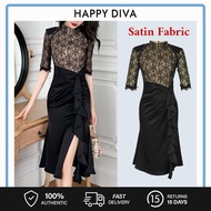 Happy Diva Womens Black Lace Midi dress Lady Bodycon Satin Elegant dresses Party Plus size filipinia