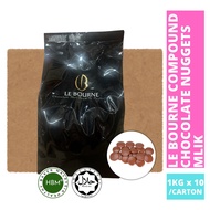 Le Bourne Chocolate Compound Nuggets/Coin 1kgx10Pkt/Carton / Milk/Dark/White / Coklat Halal Malaysia