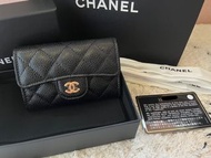 全新 Chanel classic card Holder 經典款 黑色牛皮金扣卡包