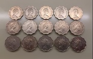 【全套】1975年 - 1992年 香港 女皇頭 二元 貳圓 硬幣