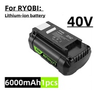 GlobeTrove , แบตเตอรี่ลิเธียมกำลังสูงรุ่นใหม่ 40V 6.0Ah สำหรับ RY40200 OP4050 OP4026 แบตเตอรี่เครื่อ