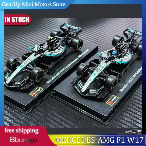 In Stock Bburago 1:43 Mercedes-AMG F1 W17 E Performance 2026 Russell #63 Antonelli #12 Alloy Car Mod
