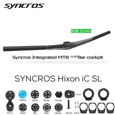 SYNCROS MTB Rise 15mm HIXON IC RISE Handlebar 40mm/50mm/60mm Carbon T1000 28.6mm Integrated Cockpit 