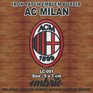 LC-001 AC MILAN Patch Emblem embroidered jersey logo milanisti - 5x7cm - Embrio Patch Embroidery Emb