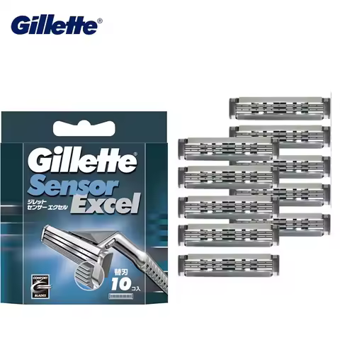 Gillette Sensor Excel Men's Razor Blade Refills 10 Counts Mens Razors Blades Sensor Excel Cartridges