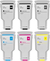 727XL Ink Cartridges Replacement for HP 727 C1Q12A F9J79A F9J76A F9J77A F9J78A F9J80A Ink Cartridges