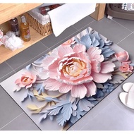 3D Flat Waterproof Mat, Non-slip Waterproof Mat for Bathroom, Door Mat, Waterproof Foot Mat, Waterpr