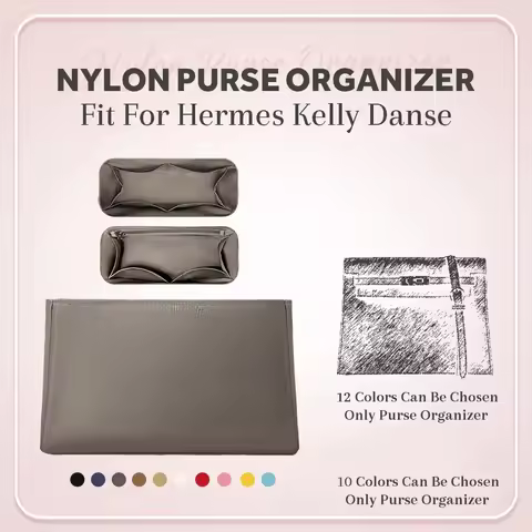 Nylon Purse Organizer Insert, Inner Liner Bag Organizer Insert Fit for Hermes Kelly Danse Handbag Co