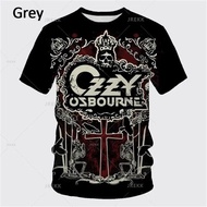 วงดนตรีพังก์วงร็อค Ozzy Osbourne เสื้อยืดพิมพ์ลาย3D แฟชั่นแร็ปเปอร์แขนสั้นลำลองย้อนยุคเสื้อยืด3D
