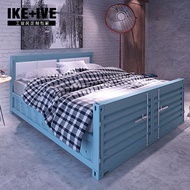 Loft American Iron Container 1.8m Bed Retro Unique Theme Hotel View Area B & B Iron Frame Bed 1.5m