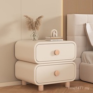 Storage Simple Simple Simple Household Small Solid Wood Bedside Table Leather New Style Bedroom Mode