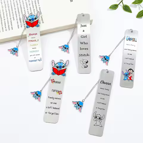 Ohana Means Family Stitch Bookmark Cartoon Kawaii Page Mark School Supplies Stainless Steel Statione