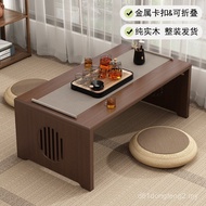 Solid Wood Bay Window Small Table Household Tatami Tea Table Foldable Kang Table Small Coffee Table 