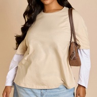 Plus Size 100% Cotton Casual Oversized 2 In 1 T Shirt Weekend Daily Wear Every Day Capsule Wardrobe 