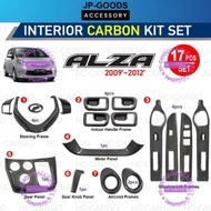 Perodua Alza 2009 - 2012 Carbon Fiber 17PCS Interior Decoration Accessories Frame Cover
