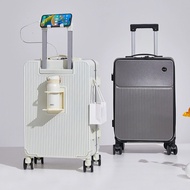 67cm Front Flip Luggage Large Capacity Cup Holder USB Plug Mobile Phone Holder Multifunctional Lugga