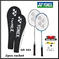 ❁❀❀  Badminton Racket 2 pcs Combo Set  Yonex Felet Apacs Racquet With Racket Cover   String Raket  Badminton Racket