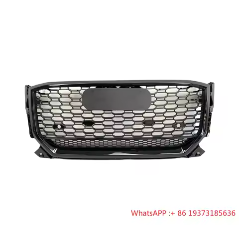 Auto Front Bumper Grille for Audi Q2 SQ2 Center Honeycomb Pure Black Grill for RSQ2 Frame quattro No