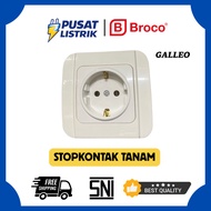 GroundedStop Kontak Galleo IB WhiteBroco (G151-55S) 2P Inbow Embedded Socket - Broco