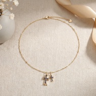 Adjustable Necklace - 14K Gold-Coated Cross Necklace