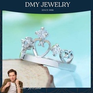 DMY Jewelry Cincin Couple 1 Set/Silver 925 Original/Cross Crown Couple Rings/Cincin Budak Perempuan/