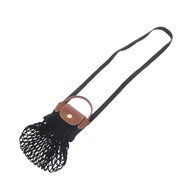 Longchamp Le Pliage Fille XS 斜背包，黑色棉質皮革材質，型號 0885，成色極佳。二手。