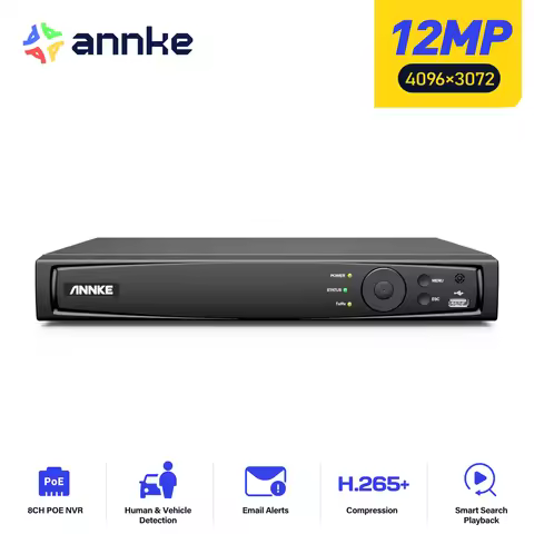 ANNKE H.265+ Ultra HD 12MP POE NVR Network Video Recorder 8/16CH NVR For POE IP Camera P2P Cloud Fun