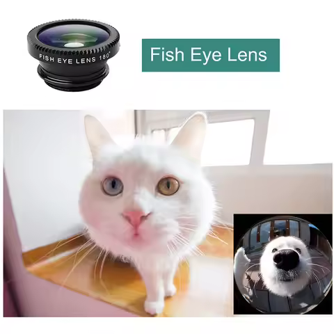 Universally Fish Eye Lens 3in1 0.67X Wide Angle Zoom Fisheye Macro Lenses Kits With Clip Lens For iP
