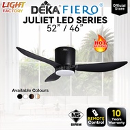 FIERO JULIET 52" 46" 36" LED 3 Blades DC Motor Ceiling Fan with Light 24 Speeds Remote Control SIRIM