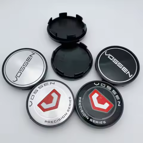 4pcs O.D 65MM Clips 59MM Car Wheel Center Caps Vossen Logo Emblem Badge Wheel Hubcap Rim Hub Dust Co