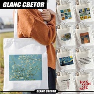 Van Gogh Shopping Bag Art Oil Painting Graphic Canvas Shoulder Bag Cute Female Harajuku Ulzzang Grun