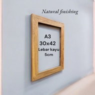 PHOTO FRAME (5) OLD TEAK SIZE A3, A3+, 12R, and 16RS WOOD SIZE 5CM WIDTH 2CM THICKNESS WITHOUT LID