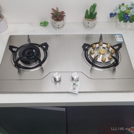 Dapur Gas Isi Rumah Dapur Gas Pembakar Dua Api Biru Api Gas Asli Dapur Api Tinggi Panel Keluli Tahan