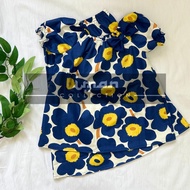 Kurung Floral Kids Raya 2024 Floral Corak Cotton tidak panas Baju Kurung Baju Kanak-Kanak Perempuan