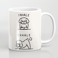 Menghirup Buang napas Toy Poodle Coffee Mug Inhale Exhale Toy Poodle Coffee Mug