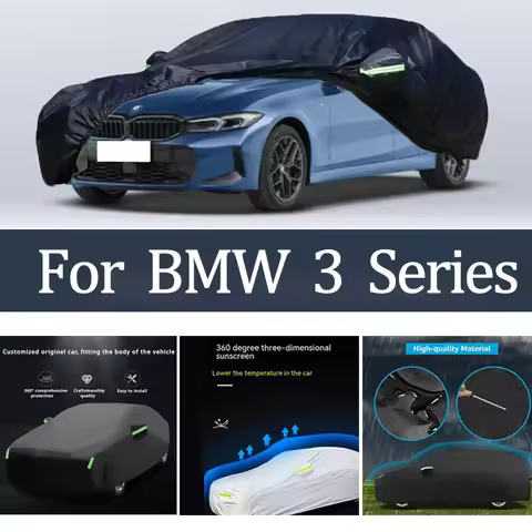 For BMW 3 Series E46 E93 F30 F31 F34 Car Cover Outdoor Protection Covers Snow Sunshade Waterproof Du