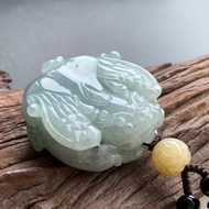 快速出貨 免費開光 天然A貨緬甸玉翡翠招財貔貅項鍊 飛天貔貅