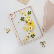 黃白新月型花手作押花iPad殼 iPad Air 11寸13寸 iPad Pro11寸