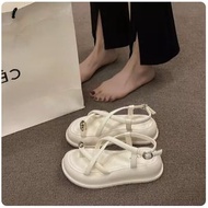 ONE - 厚底套趾羅馬涼鞋女（米色【35_39碼】(下單後聯繫客服確認發貨尺碼）#F281017419