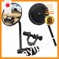 KeiSquare Universal Motorcycle Mirror Clamp Set - Round 3-inch Chrome Plated Steel Mirrors for Custo