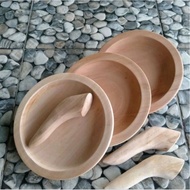 KAYU Wooden Mortar Pestle Wooden Sauce 18cm 20cm