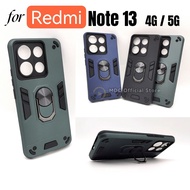 MDC Phone Casing for Redmi Note 13 5G 4G Shockproof Rotate Case Metal Ring Holder Mobile Phone Cover