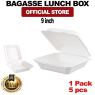 Bagasse Lunch Box Korean Cake Bento Party 1500ml 9 Inch