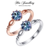 Her Jewellery Valeriy Alexandrite Ring - Exquisite Lab-Cultivated Alexandrite Gem with 18K Gold plat